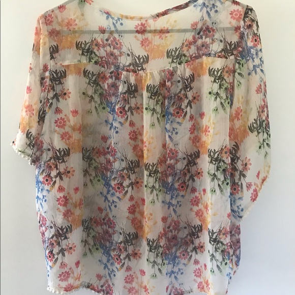 Mudd Tops - MUDD Sheer Button Down Blouse